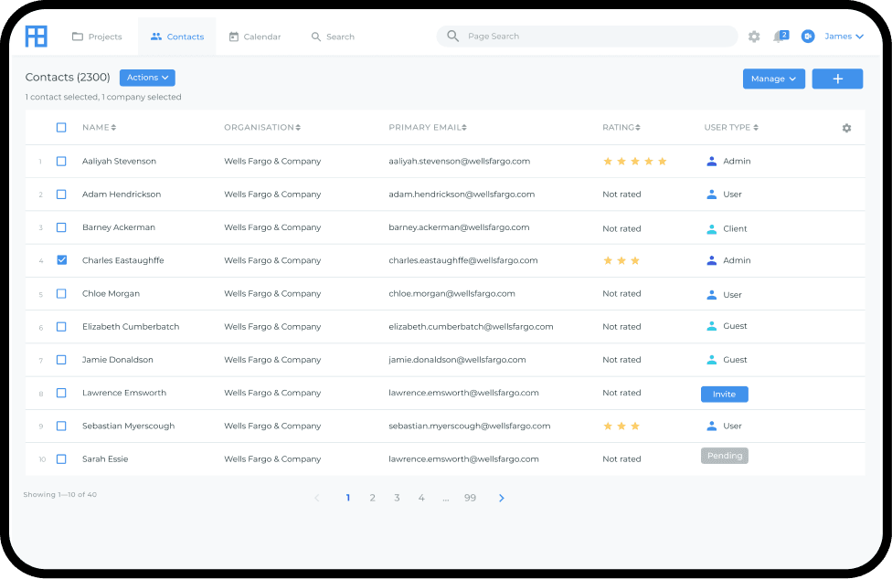 FinTech8 Contact List